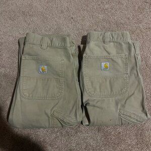 Bundle of Two Carhartt Rugged Flex Relaxed Fit Canvas Work Pants Men’s 32x34